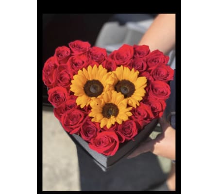 Roses and Sunflowers