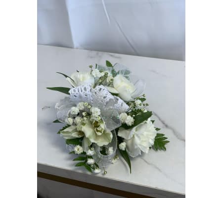 White Carnation Corsage