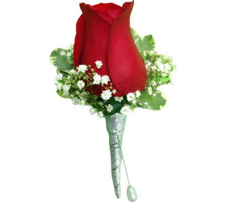 Elegant Red rose boutonnière