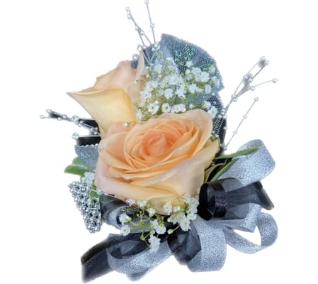 Peach Roses Corsage