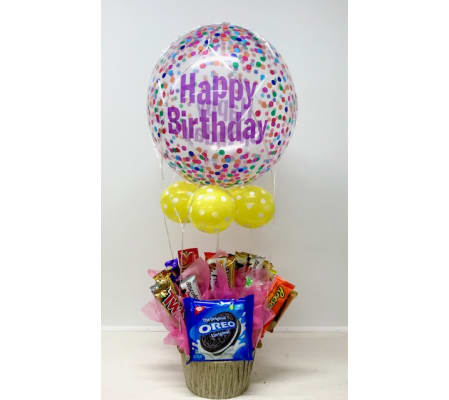 Hot Air Balloon Chocolate Gift Basket