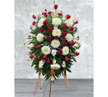 White & Red Standing Spray