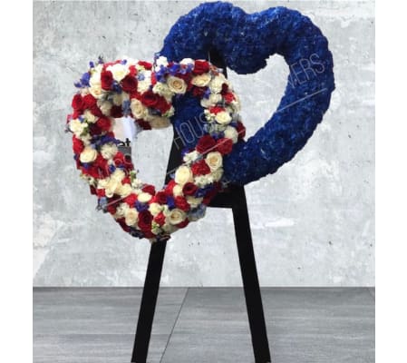 Double Open Heart Mixed In Front Solid in Back