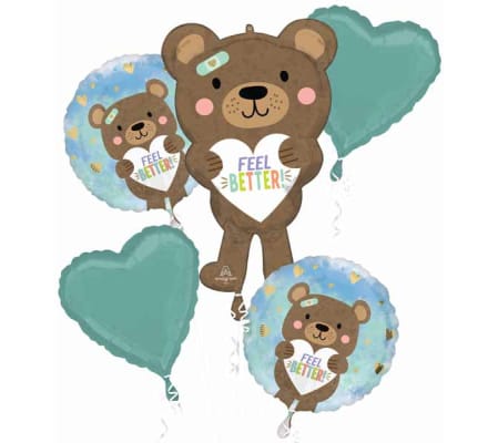 Feel Better Bear Super Fun Foil Balloon Bouquet