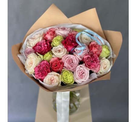 2 Dozen Garden Roses Vivid Mix