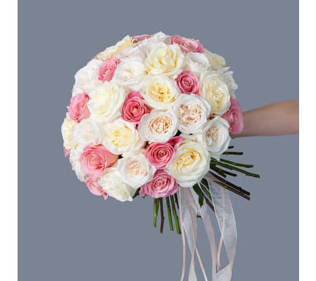 50 Roses White-Pink Mix