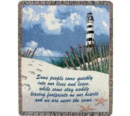 Footprints on the Heart Tapestry Throw