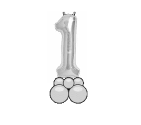 Silver 1 Balloon Table Topper