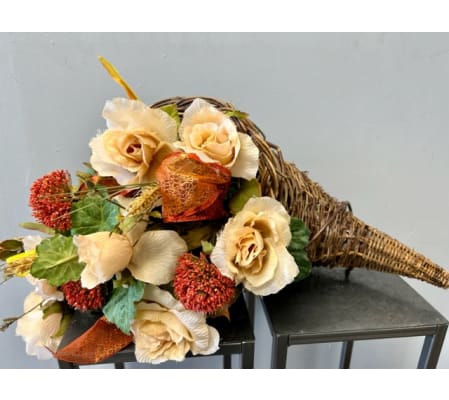 SILK FLORAL CORNUCOPIA