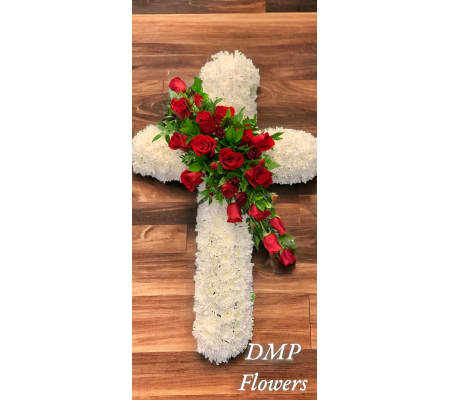 Red and white sympathy cross