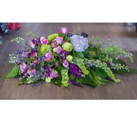 Blue & Purple Casket Spray