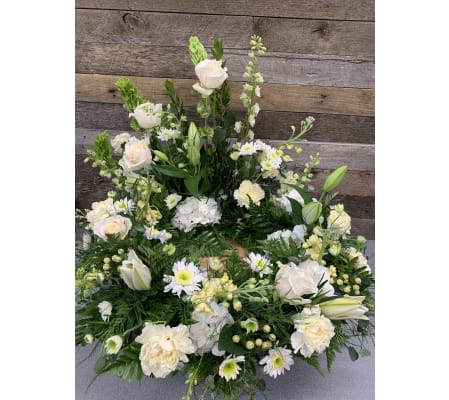 Faithful Ivory Urn Wreath