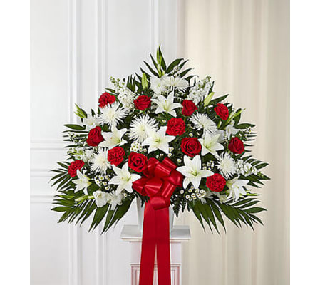 Standing Basket - Red & White