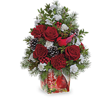 Teleflora's Cardinal In Flight Tree