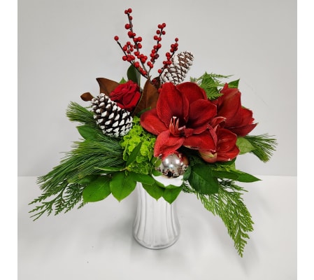 Silver Amaryllis Vase