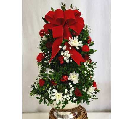 Oh Tannenbaum - large boxwood tree arrangement