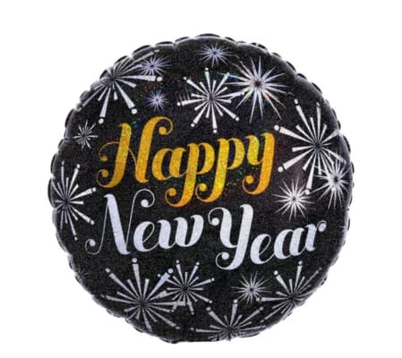 Happy New Year Mylar Balloon Gold