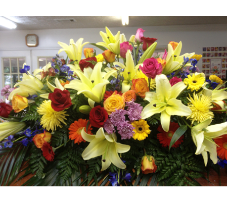 Bright Soul Half Casket Spray