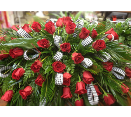 Classic Crimson Half Casket Spray