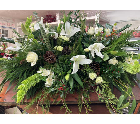 Weeping Willow Half Casket Spray