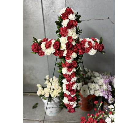 Red and White Remembrance Cross Spray