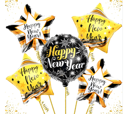 New Year Balloons Set