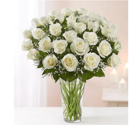 Premium Long Stem White Roses