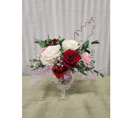 crystal heart bouquet