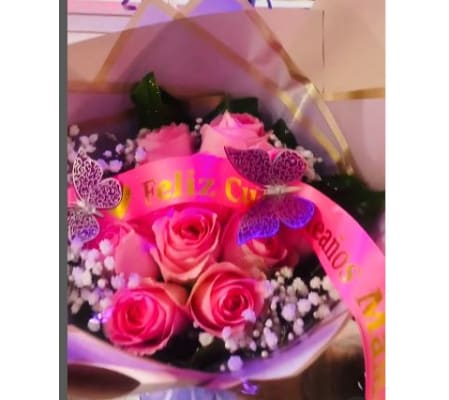 Pink Roses wrap Bouquet