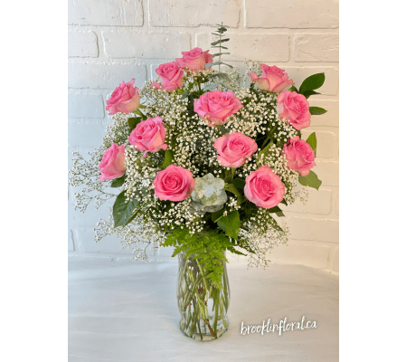 Pink Roses In A Vase