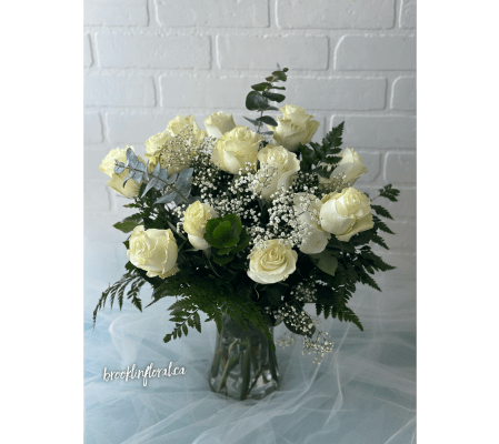 White Roses In A Vase