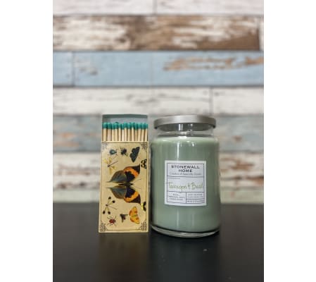Tarragon & Basil Candle and Matches Gift Set