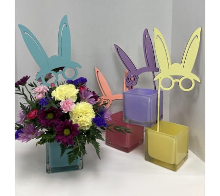 Hare's Looking at You Easter Arrangement