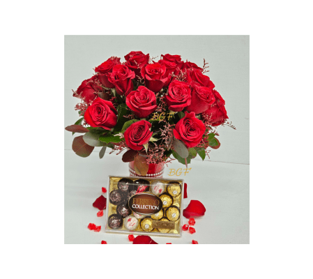 Two Dozen Roses and Chocolate