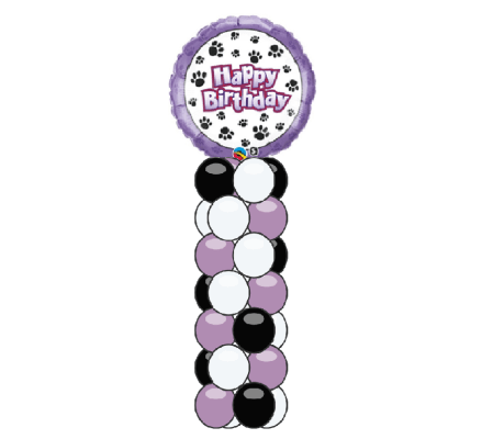 Birthday Paw Print Mini Balloon Column