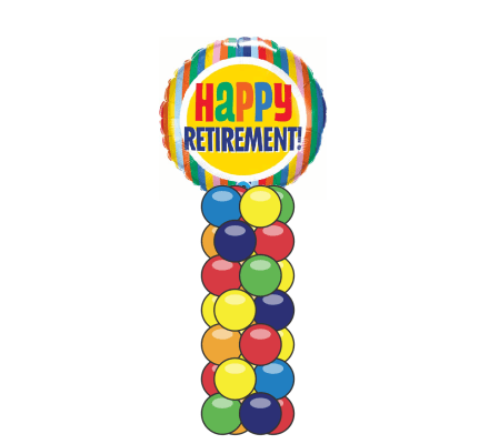 Retirement Stripes Mini Balloon Column