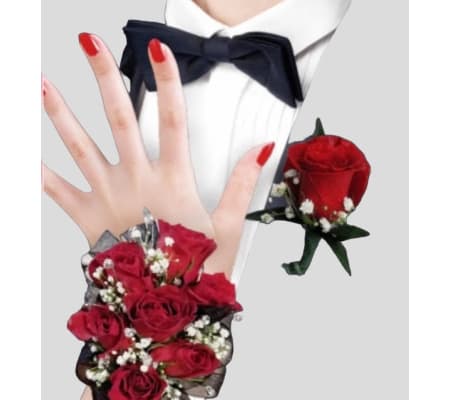 Red Corsage Set