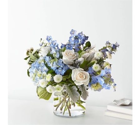 Elegant White and Blue