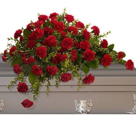 Red Carnation Casket Spray