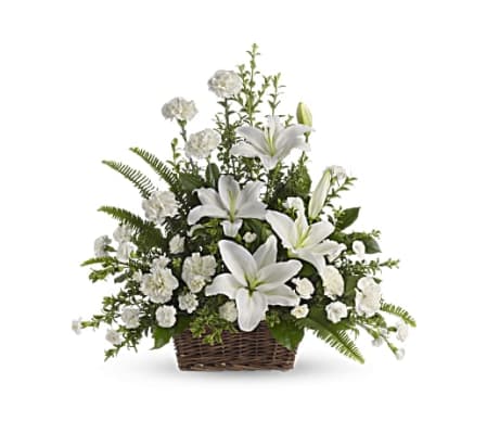 Peaceful White Lilies Basket