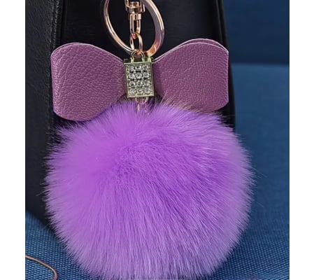 Lavender/purple Faux Fur keychain