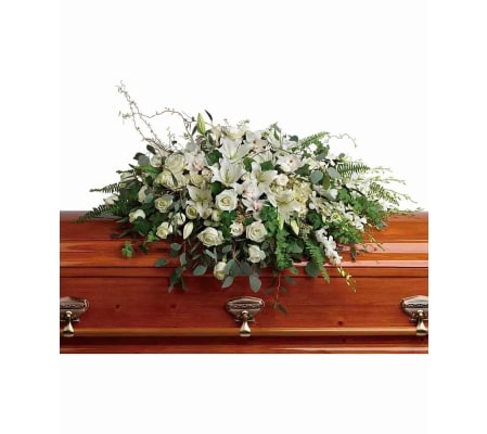 Peacefully White Collection Casket Spray