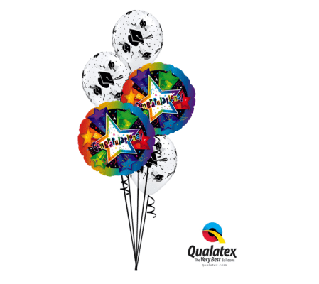 Congratulations 3D Stars N Balloons Classic Confetti Balloon Bouq