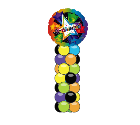 Congrats 3D Stars N Balloon Mini Balloon Column