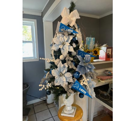 Detroit Lions Xmas Tree