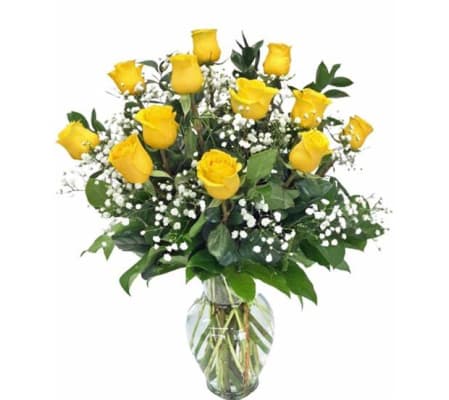 Dozen Short Stem Yellow Roses
