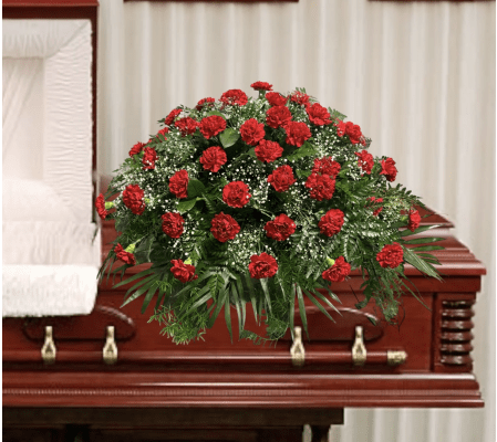 Red Carnation Casket Spray