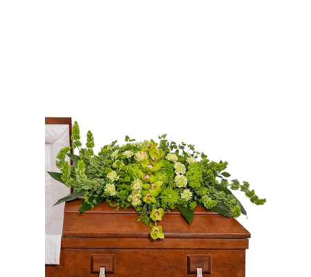 Tranquil Oasis Casket Spray with Orchids