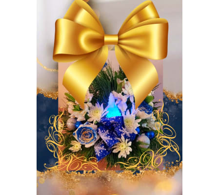Custom Designed Blue Christmas Centerpiece