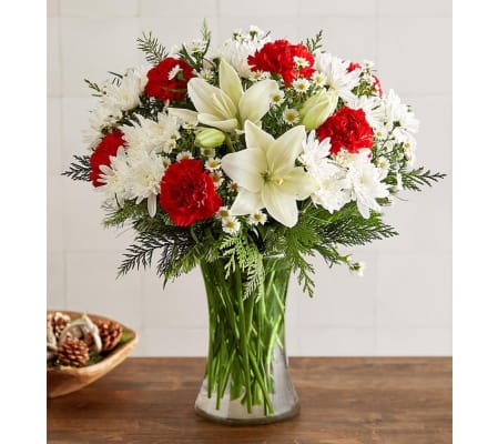 crhistmas vase centerpiece